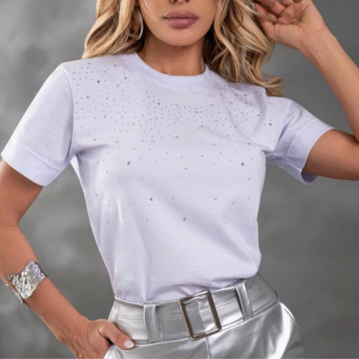 T-shirt com Strass
